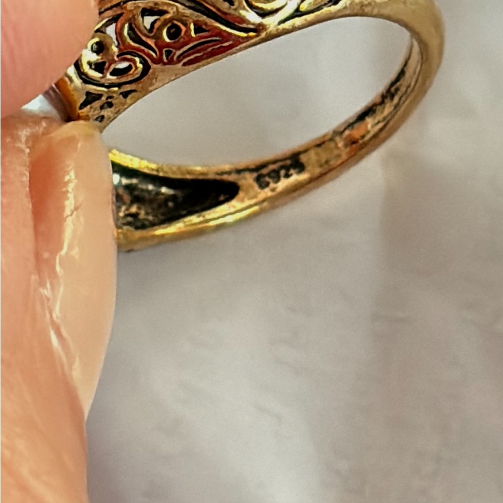 Pearl ring 925 stamped size 7 - Picture 4 of 5